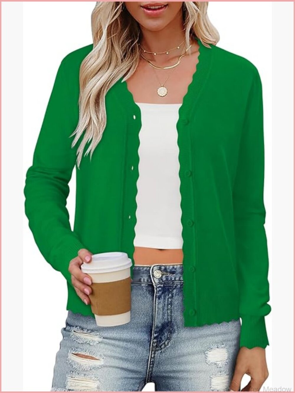 Open Front V-Neck Button Down Cardigan Long Sleeve Knit Sweater Work Office